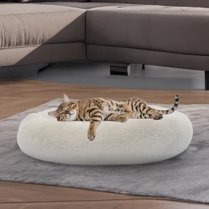 Peluş Kedi ve Köpek Yatağı Beyaz Renkte, Ekonomik Kedi Yatağı