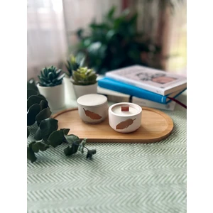 - 2'li Beton TeaLight Mum - Kapaklı beton saksı - Tilayt Soya Wax - Dekoratif Vegan Mum