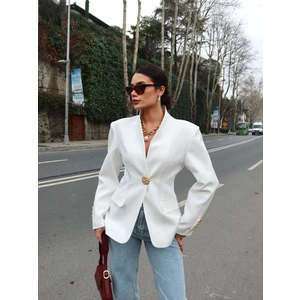 Gold Düğmeli Blazer Ceket