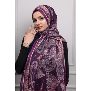 Kamer Scarf Timeless Wieve Serisi Etnik Desen Mürdüm