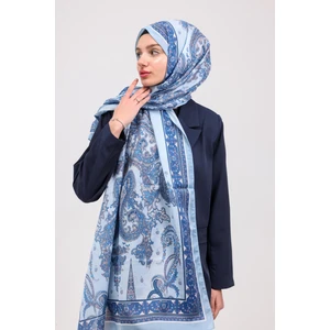 Kamer Scarf Timeless Wieve Serisi Etnik Desen Şal Mavi