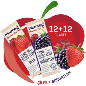Çilek + Böğürtlen Karma Meyve Bar 20 gr x 24 Adet
