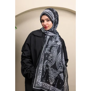 Kamer Scarf Timeless Wieve Serisi Etnik Desen Şal Siyah
