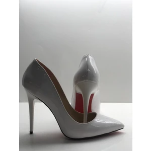 Hayyshoes Beyaz Rugan Stiletto Topuklu Ayakkabı