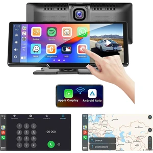 10.26 Inç Taşınabilir Kablosuz Carplay Android Auto Ön Arka Kamera Torpido Multimedya Tak Çalıştır