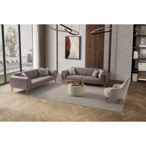 Edsy Home Rebull 3+3+1+1 Koltuk Takımı Kahverengi + Sütlü Kahve