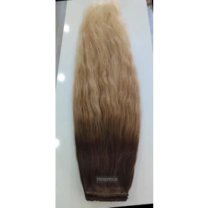 Nurdan Trend Peruk 8 Parça 150 gr. 65CM Gerçek Saç Çıtçıt Dip Küllü Kumral Alt Küllü Sarı Renk