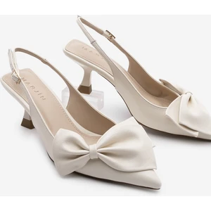 Kadın Stiletto Sivri Burun Fiyonk Detaylı Arkası Açık Topuklu Ayakkabı Fivas