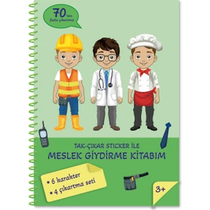 Oksijen Oyuncak Bitmeyen  Tükenmeyen Meslekler Temalı Tak Çıkar Sticker Boyama Kitabı Eğlenerek Öğren Boya ve Keşfet