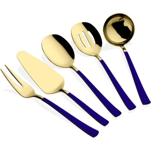 Lacivert Gold Sos Kepçe Seti Servis Takımı 5 Parça