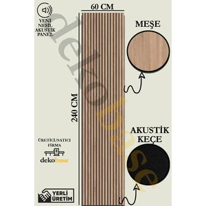 60X240 cm Meşe Renk Akustik Ahşap Duvar Paneli