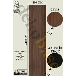 100X240 cm Ceviz Renk Akustik Ahşap Duvar Paneli