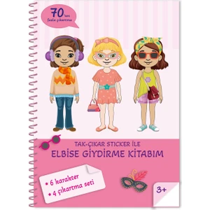 Oksijen Oyuncak Bitmeyen Tükenmeyen Elbise Giydirme Temalı Tak Çıkar Sticker Boyama Kitabı Eğlenerek Öğren Boya ve Keşfet