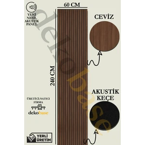 60X240 cm Ceviz Renk Akustik Ahşap Duvar Paneli