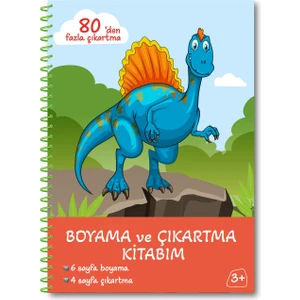 Oksijen Oyuncak Bitmeyen Tükenmeyen Dinazor Temalı Sticker Boyama Kitabı Eğlenerek Öğren Boya ve Keşfet