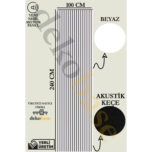 100X240 cm Beyaz Renk Akustik Ahşap Duvar Paneli