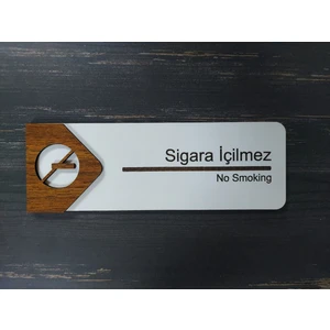 Sigara İçilmez Ofis Oda Kapı İsimliği Yönlendirme Tabelası Levhası Kişiselleştirilebilir
