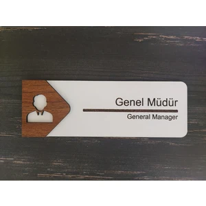 Genel Müdür Ofis Oda Kapı İsimliği Yönlendirme Tabelası Levhası Kişiselleştirilebilir