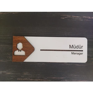 Müdür Ofis Oda Kapı İsimliği Yönlendirme Tabelası Levhası Kişiselleştirilebilir
