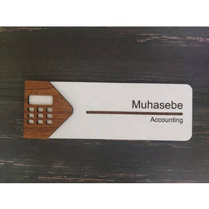 Muhasebe Ofis Oda Kapı İsimliği Yönlendirme Tabelası Levhası Kişiselleştirilebilir