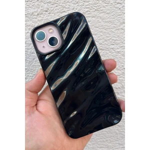 Vip Case Apple iPhone 13 ve 14 Uyumlu Kamera Çıkıntılı Lüks 3 Boyutlu Su Dalgalanma Desenli Parlak Wavy Kılıf