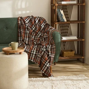 Karaca Home Flanel Throw Tv Battaniyesi Açık Kahverengi