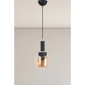 Mş Aydınlatma Hector Siyah Gold Bal Camlı Sarkıt Tekli Avize
