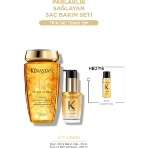 Elixir Parlaklık Sağlayan Saç Bakım Seti