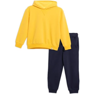 2'li Kapişonlu Sarı Sweatshirt Jogger Takım