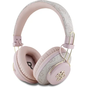 Lisanslı Bluetooth Kulaklık Enc Teknolojili Metal Logolu Pu Deri Kulak Üstü Tasarım Pembe