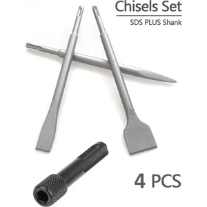 Kırıcı Delici Matkap İçin Sds Plus Matkap Uç Seti Murç Keski 1/4 Hex Vidalama Adaptörü 4 Parça