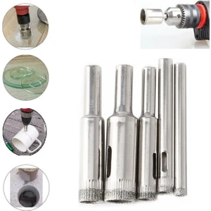 Mermer Granit Fayans Cam Yuvarlak Delme Pancı 3 4 5 6 8 mm Elmas Uç Delik Açma Matkap Karot 5 Parça