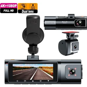 4K UHD Araç Içi Kamera Wifi Bağlantılı Gps Takibi Gece Görüşü Ön ve Arka Kamera 7/24 Kayıt