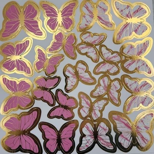 Parti Sürprizi Renkli Gold Varaklı Kelebek Pasta Dekor Süs 42 Adet