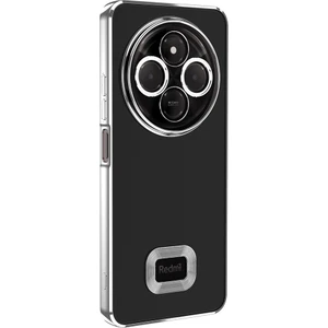 Xiaomi Redmi 14C 4g Logo Gösteren Parlak Kenarlı Kamera Lens Korumalı Şeffaf Omega Silikon Kapak