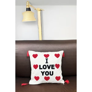 Sevgililer Günü Punch Nakışlı 1 Adet Kırlent Kılıfı