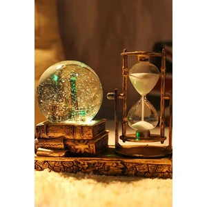 Techno Station Paris Eyfel Kulesi Işıklı Kar Küreli Kum Saati Hediyelik Eyfel Retro Cam Küre Kum Saati