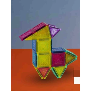 Manyetik Eğitici Puzzle Set 36 Parça 4 Farklı Şekil Manyetik Yapı Taşları