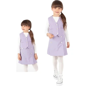 Kokoş Bebek Yelekli 3 Parça Etek Takım