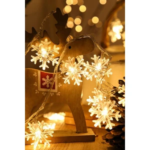 Techno Station Kar Tanesi Led Animasyonlu 5 Metre 28 LED Pilli Gün Işığı Kristal