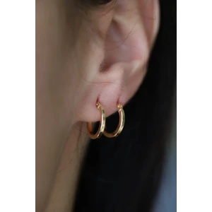 Yenigün Kuyumculuk 14 Ayar Altın Köşeli Halka Küpe