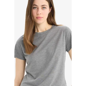 Regular Fit Bisiklet Yaka Basic Düz Kısa Kollu Tişört W7299AZ25SP