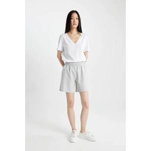 Regular Fit Normal Bel Düz Paça Basic Düz Bermuda Şort U4570AZ24HS