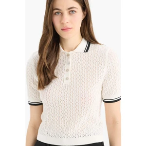 Regular Fit Polo Yaka Kısa Kollu Kazak E7153AX25SP