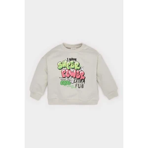 Erkek Bebek Bisiklet Yaka Baskılı Sweatshirt E5936A525SP