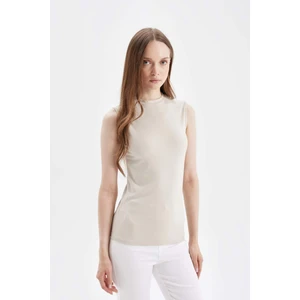 Bisiklet Yaka Basic Düz Kolsuz Tişört D4039AXNS
