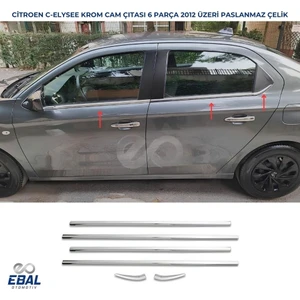 Ebal Oto Citroen C-Elysee Krom Cam Çıtası 6 Parça 2012 Üzeri P.çelik