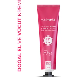 Doğal El ve Vücut Kremi - Günlük Yoğun Nemlendirici Etkili Gül 30 ml