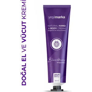 Doğal El ve Vücut Kremi - Günlük Yoğun Nemlendirici Etkili - Böğürtlen 30 ml