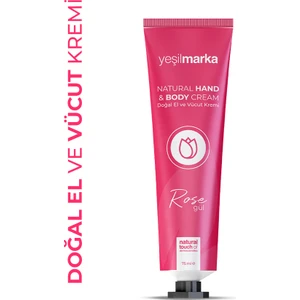 Doğal El ve Vücut Kremi - Yoğun Nemlendirici Etkili - Gül 75 ml